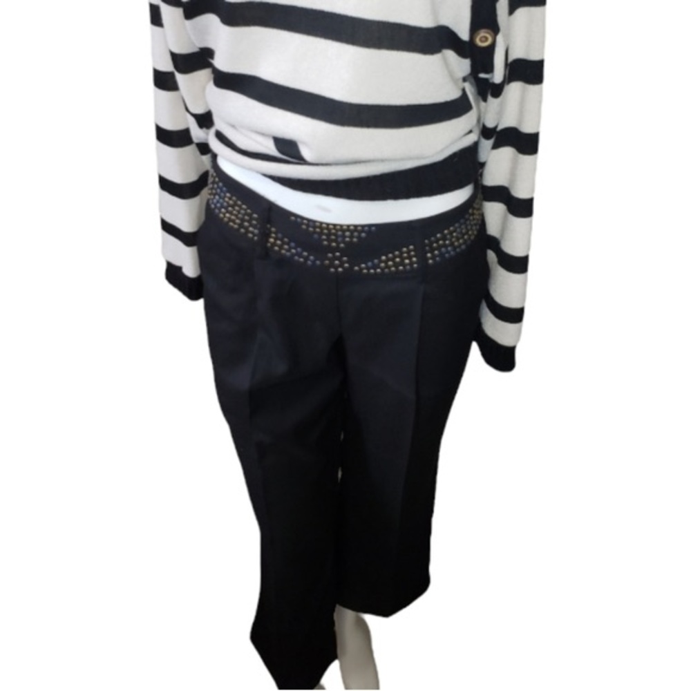 Buffalo Jeans retro dress pants black straight leg studded belt size 27